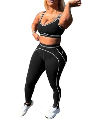 Women Workout Sets 2 Piece 2025 Outfits Summer Cami Top and Bodycon Pants Set Two Piece Sweatsuits Yoga Outfits