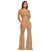 2 Piece Outfits for Women Workout Sets - Sexy Crop Top + High Waisted Flared Long Pant Sets Track Suits Yoga Sports