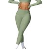 2 Piece Workout Sets for Women Long Sleeve Crop Tops and Yoga Pants Outfits High Waist Flared Leggings Gym Sets