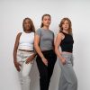41-7GTrTuSL.jpg 3 Pack Stretch Workout Tee Shirts for Women, Ribbed Crewneck Womens Short Sleeve Yoga Tees (Available in Plus)