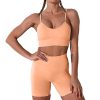 Women Seamless Yoga Set 2 Piece Workout Sport Bra with High Waist Shorts Legging Outfit Tracksuit.