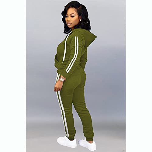 Womens Two Piece Outfits Casual Sweatsuits Solid Tracksuit Jogging Sweat Suits Matching Jogger Hoodie Pants Set