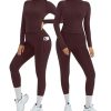 2 Piece Workout Sets for Women Zip Up Jacket Gym Leggings with Pockets Yoga Sets