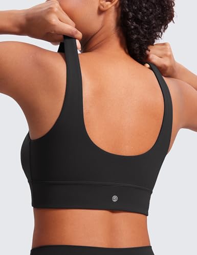Butterluxe Womens U Back Sports Bra - Scoop Neck Padded Low Impact Yoga Clothes Workout Crop Top with Built in Pads