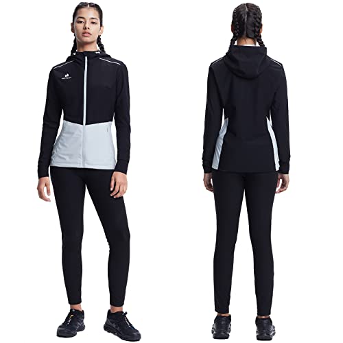 HOTSUIT Slim Sauna Suit for Women Weight Loss, Non Rip Sauna Jacket Sauna Leggings for Workout, Black