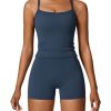 Two Piece Workout Sets For Women Tank Top Matching High Waist Booty Lifting Shorts Gym Yoga Active Wear Outfits