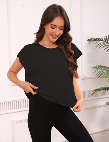 Womens 3 Pack Open Back Tops Casual Short Sleeve Workout Shirts Y2k Crop Athletic Tops Gym Yoga Running Tees
