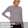 4153ePP9ugL.jpg Women's Long Sleeve Running Shirts Workout Tops UPF 50+ Sun Shirt Quick Dry Athletic T-Shirts with Watching Window