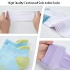 Womens Ankle Socks 6 Pairs Cushioned Running Athletic No Show Socks With Tab