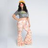 Crop Bell Bottom Pant for Women High-Waist Stretchy Flare Bell Bottoms Premium Athletic Pants Retro 70s