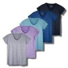 416DOrb-wL.jpg 5 Pack Women’s Short Sleeve V-Neck Workout T-Shirts – Athletic Gym Fitness Pilates Plus Size Active Tees