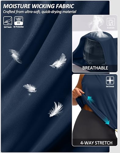 Sleeveless Workout Tops for Women Breathable Lightweight Athletic Running Tank Tops Active Tennis Yoga Shirts