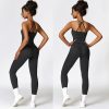 Women 2 Piece Workout Sets (2025 NEW) Yoga Outfit Open Back Tank Top High Waisted Leggings Gym Sets Tracksuits