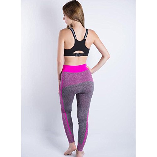 Women's Yoga Leggings Exercise Workout Pants Sports Running & Everyday Wear(S-XL) (Large, Pink)
