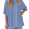 Women's Two Piece Lounge Set 2025 Summer Casual Oversized Shirts Biker Shorts Matching Airport Travel Outfit