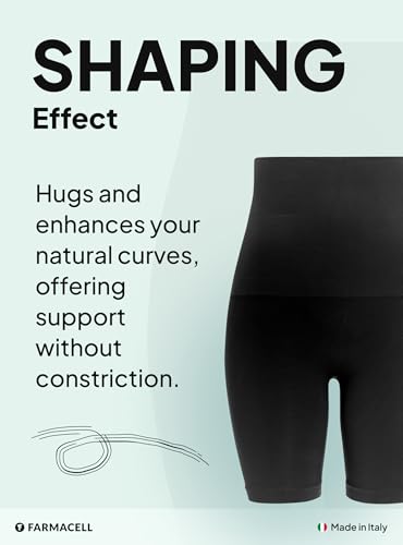 Compression Shorts for Women High Waisted Made in Italy - Tummy Control Shapewear Pants Anti Cellulite - 603Y