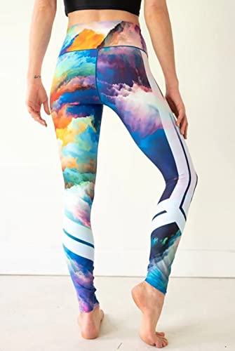 Colorado Threads Watercolor Yoga Pant-Multi Printed-XS Womens Active Workout Yoga Leggings Multi Printed Watercolor XL