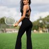 Two Piece Workout Sets for Women, 2 Piece Matching Flared Leggings & Sports Bra Set for Women's Gym Set Running Yoga Outfits