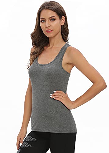 Racerback Workout Tank Tops for Women Basic Athletic Tanks Yoga Shirt Sleeveless Exercise Tops 4 Pack