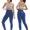Seamless Workout Sets for Women 2 Piece Adjustable Strappy Sports Bra with High Waisted Butt Lifting Leggings Gym Sets