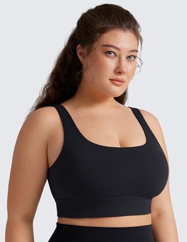 Butterluxe Womens U Back Sports Bra - Scoop Neck Padded Low Impact Yoga Clothes Workout Crop Top with Built in Pads