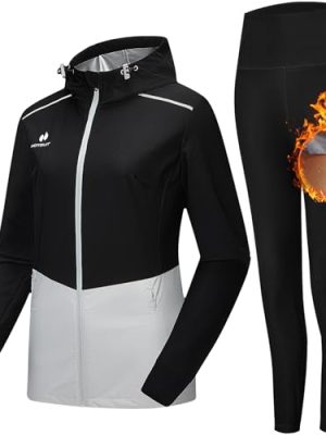 HOTSUIT Slim Sauna Suit for Women Weight Loss, Non Rip Sauna Jacket Sauna Leggings for Workout, Black