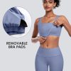 Womens Sports Bras 5 Packs - Square Neck Longline Workout Crop Tank Tops Padded Yoga Camisole with Built in Pads