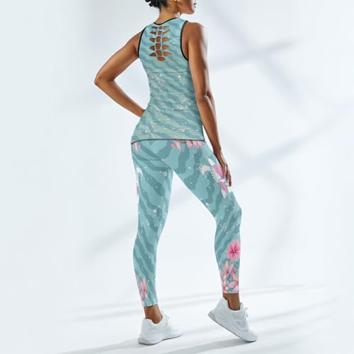 Workout Sets 2 Piece, Women High Waist Leggings Tank Top, Activewear Set For Women, Sport Outfit, Mom's Gifts