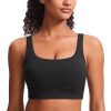 Butterluxe Womens U Back Sports Bra - Scoop Neck Padded Low Impact Yoga Clothes Workout Crop Top with Built in Pads