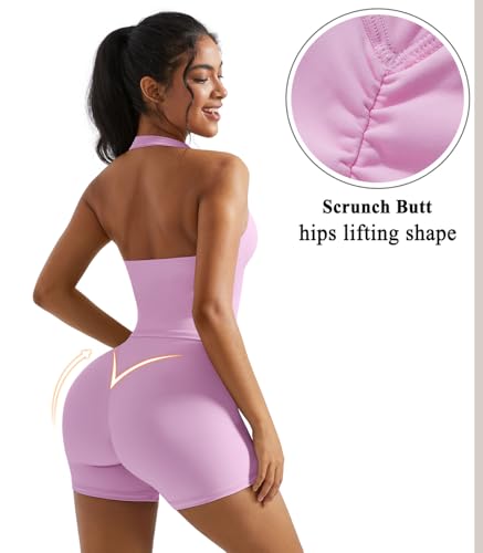2 Piece Workout Sets for Women Halter Sports Bra Tank Gym Biker Shorts Outfits