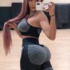 Women’s Workout Sets 2 Piece - Seamless Yoga Leggings and Cross-Strap Sports Bra Gym Outfits Activewear Matching Set