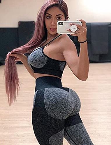 Women’s Workout Sets 2 Piece - Seamless Yoga Leggings and Cross-Strap Sports Bra Gym Outfits Activewear Matching Set