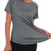 Women's Long Workout Tops,Short Sleeve Dry-Fit Mesh Open Back Loose Fit Gym Athletic Running Shirts Exercise Tee