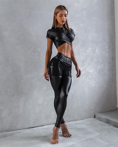 Premium Quality High Waisted Leggings for Women with Unique Design and Tummy Control - Womens Workout Leggings