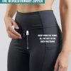 Leggings, Women’s Workout Leggings Front to Back Zipper Design, Black