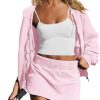 Womens 2 Piece Workout Sets Lounge Matching Sets Zip Up Hoodie and Skirt Gym Clothes Yoga Outfits