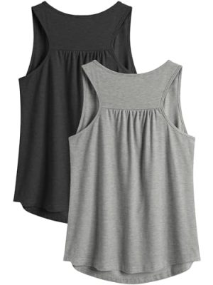 Workout Tank Tops for Women Racerback Loose Fit Yoga Top Sleeveless Gym Shirt Running Athletic Tanks Pack S-3XL