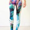 Colorado Threads Watercolor Yoga Pant-Multi Printed-XS Womens Active Workout Yoga Leggings Multi Printed Watercolor XL
