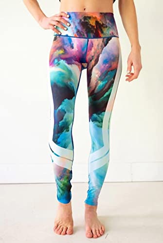 Colorado Threads Watercolor Yoga Pant-Multi Printed-XS Womens Active Workout Yoga Leggings Multi Printed Watercolor XL