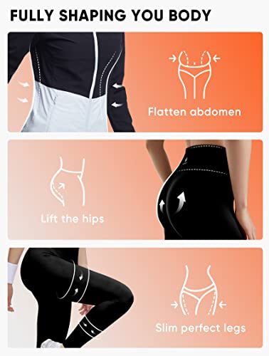 HOTSUIT Slim Sauna Suit for Women Weight Loss, Non Rip Sauna Jacket Sauna Leggings for Workout, Black