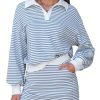 Women Fall Two Piece Sets Cotton Striped Set Sweatshirt Matching Skort Skirt Sweatsuits Workout Tracksuit Outfits 2025