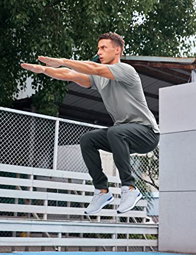 4-Way Stretch Athletic Pants for Men 30" Workout Lounge Casual Work Jogger with Zip Pocket