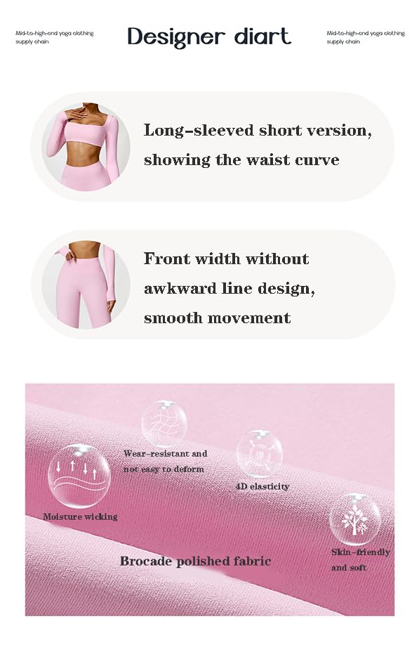2 Pcs Women's Workout Outfits Sets,Seamless Long Sleeve Gym Bra,Butt Lifting Leggings trousers Sweatsuits.