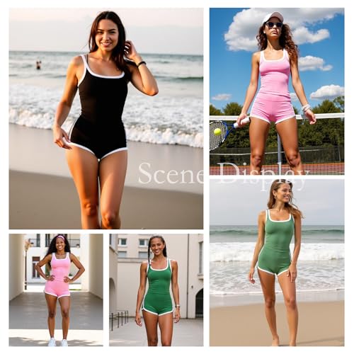Two Piece Workout Sets for Women Summer Color Block Lounge Set Tank Top and High Waited Shorts Yoga Gym Outfits