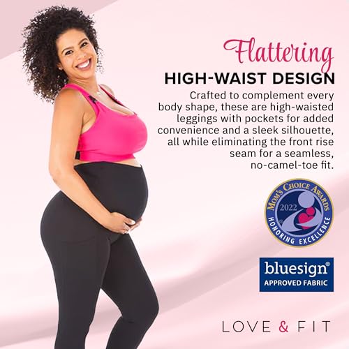 27" SoftLuxe Stay Put Maternity Leggings - High Waist Pregnancy Bottoms with Side Pockets
