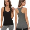 Racerback Workout Tank Tops for Women Basic Athletic Tanks Yoga Shirt Sleeveless Exercise Tops 4 Pack