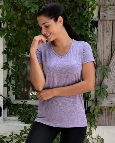 51ejK1BkIEL.jpg 5 Pack Women’s Short Sleeve V-Neck Workout T-Shirts – Athletic Gym Fitness Pilates Plus Size Active Tees