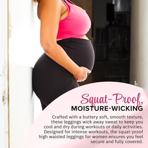 27" SoftLuxe Stay Put Maternity Leggings - High Waist Pregnancy Bottoms with Side Pockets