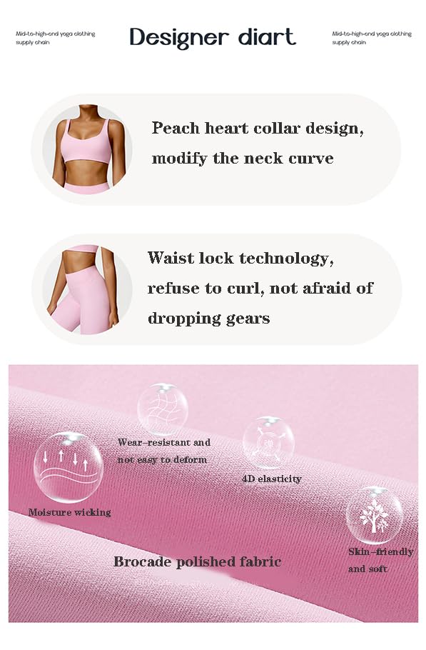 2 Packs Workout Set for Women,Seamless Yoga Outfits Butt Lifting Shorts pants,Sports Bra Gym Short trousers
